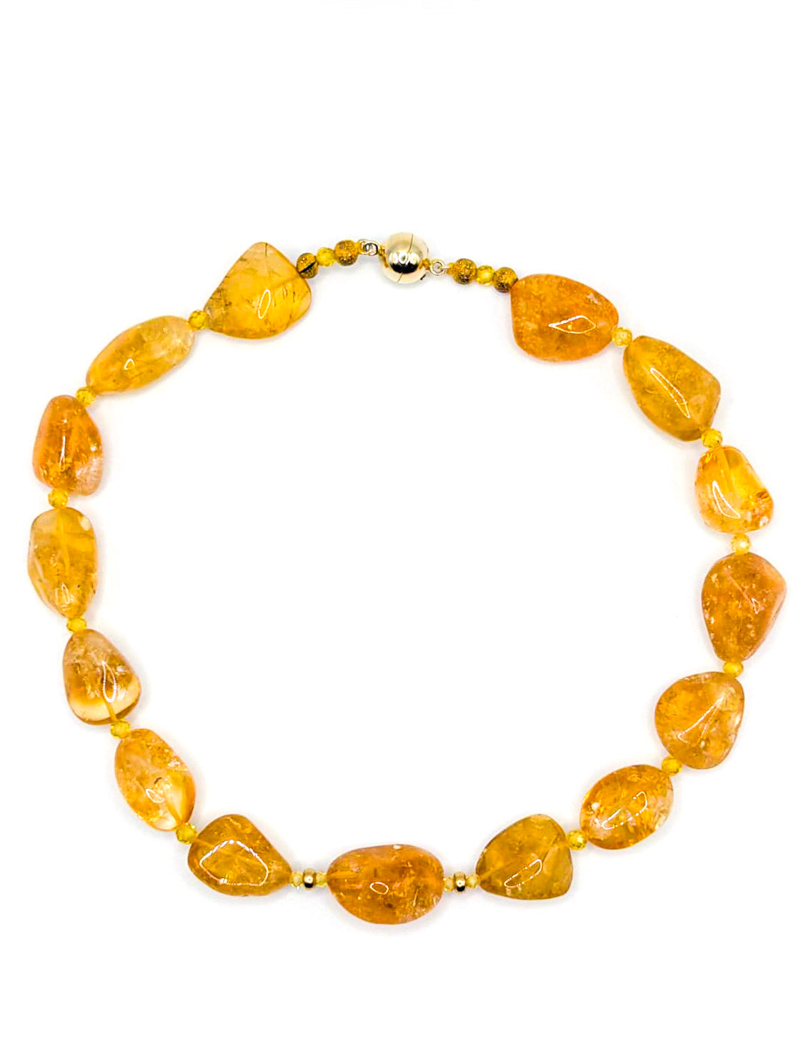 HAUTE : Citrine, Cubic Zirconia and Solid Gold Necklace /H1