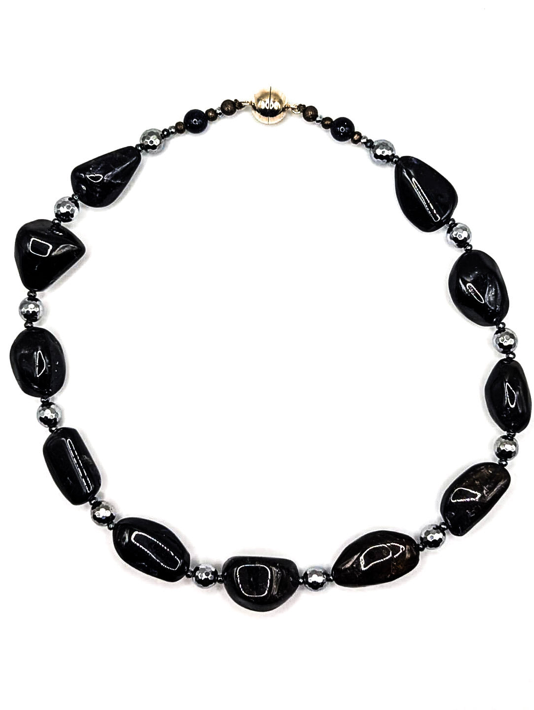 HAUTE : Iolite, Hematite,Goldstone Necklace / H32