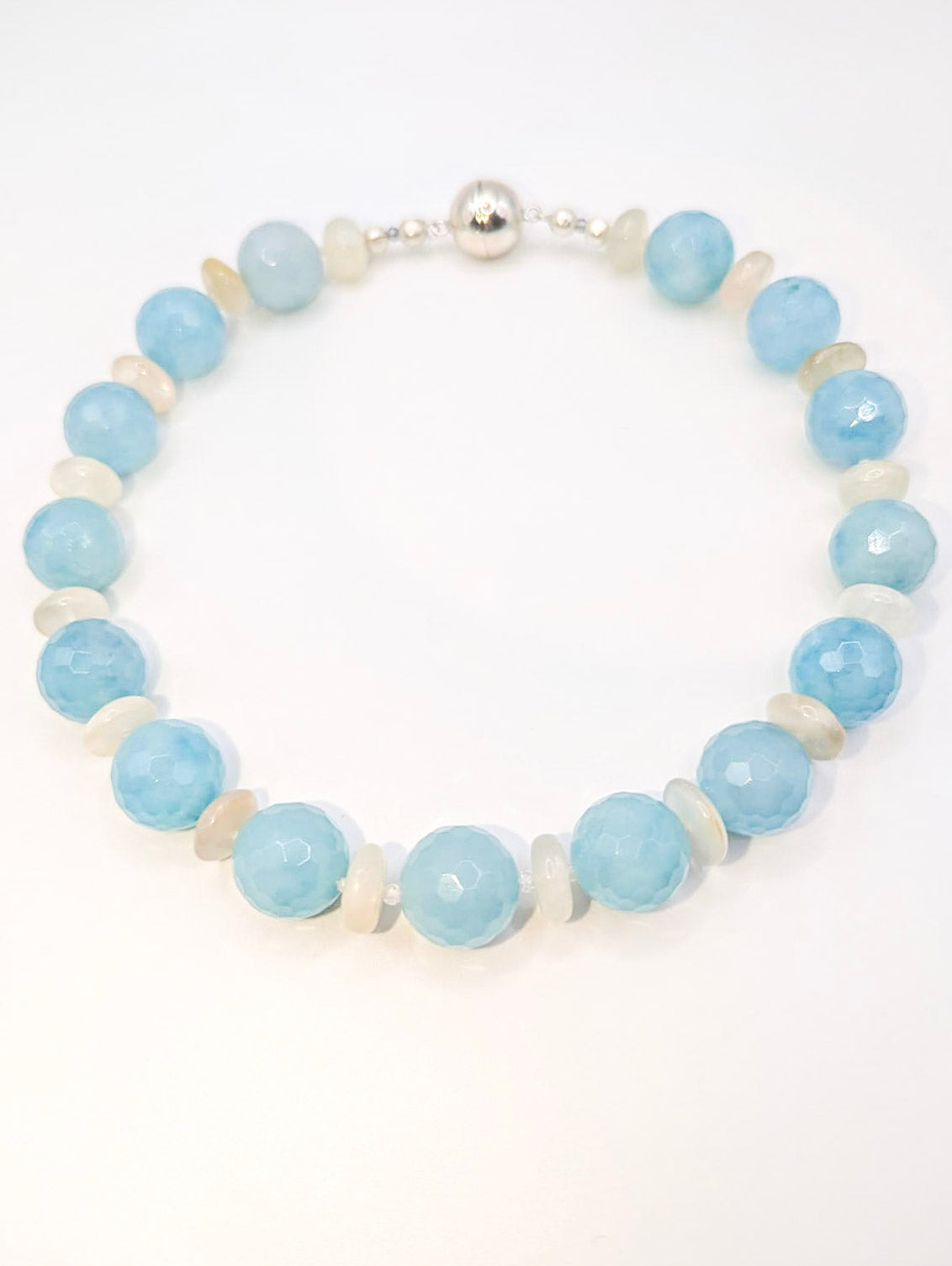 HAUTE : Moonstone, Quartz, Hematite & CZ Necklace / H42
