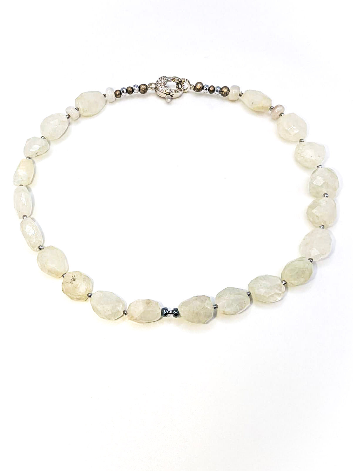 HAUTE ; Moonstone & Hematite Necklace / H40