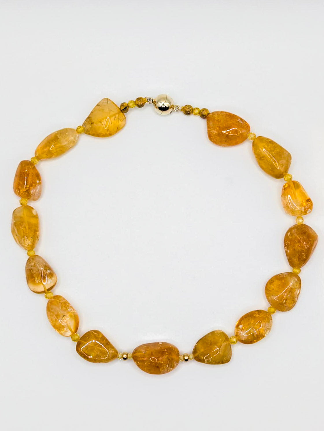 HAUTE : Citrine, Cubic Zirconia and Solid Gold Necklace /H1