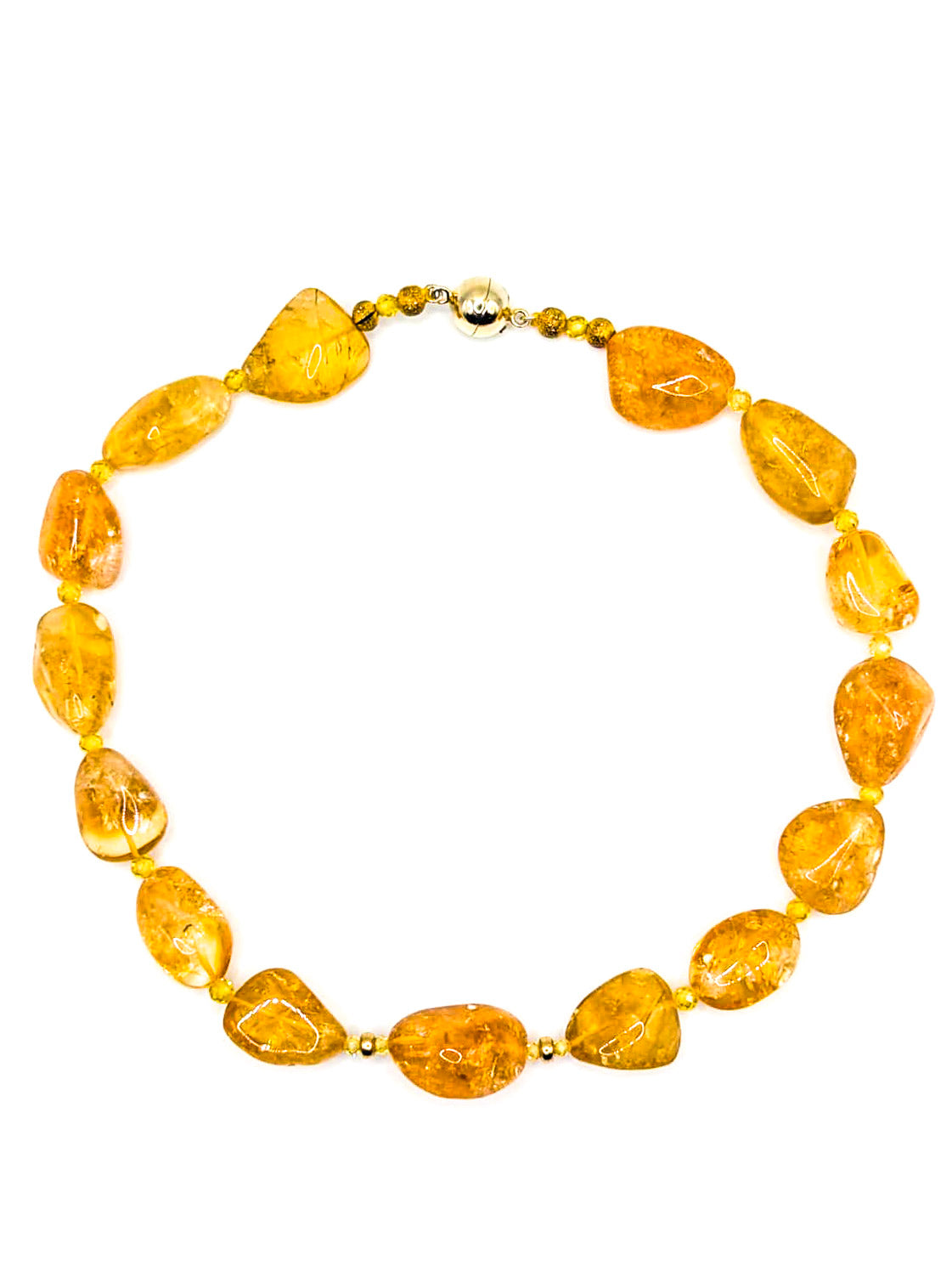 HAUTE : Citrine, Cubic Zirconia and Solid Gold Necklace /H1