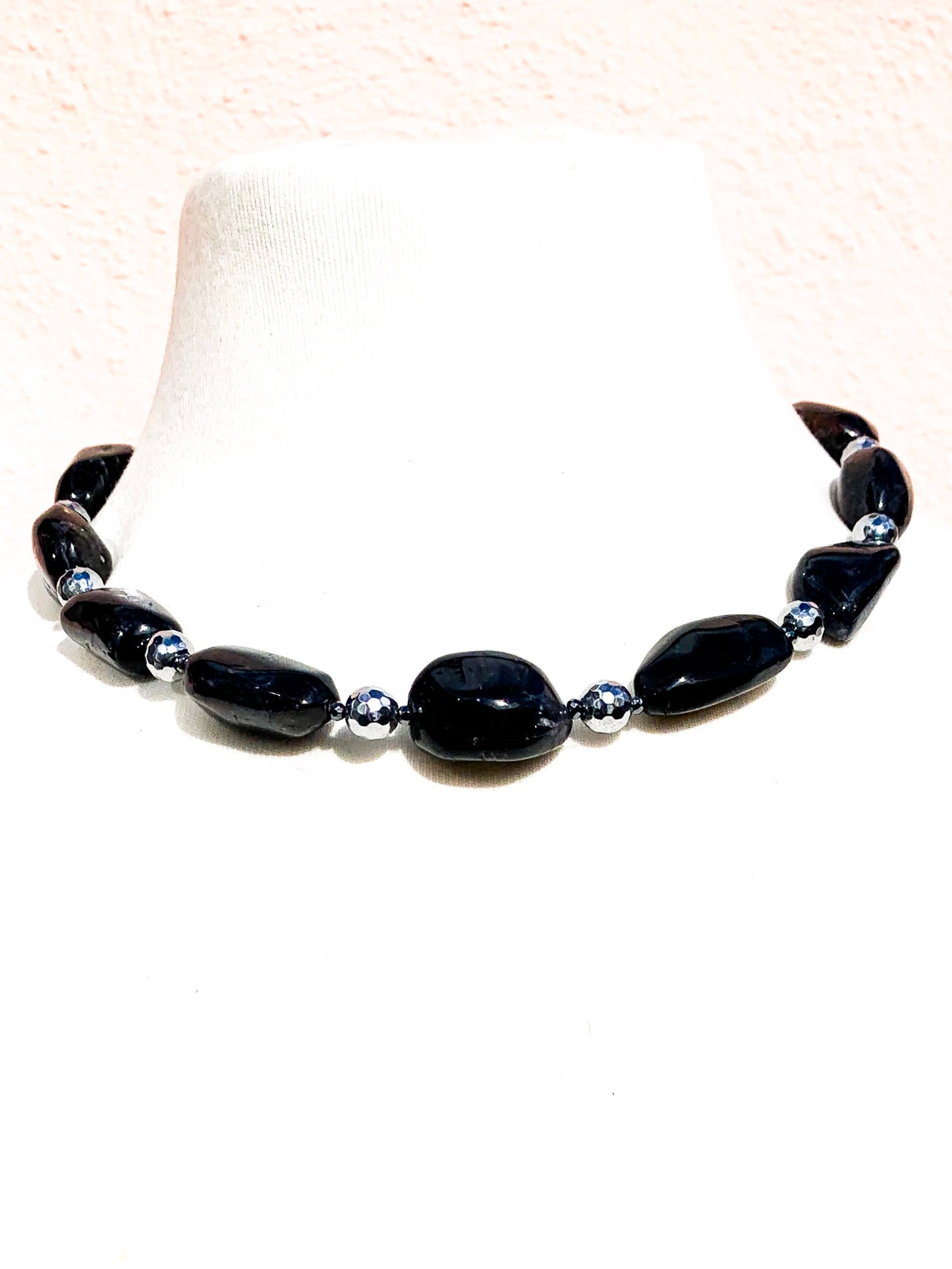 HAUTE : Iolite, Hematite,Goldstone Necklace / H32