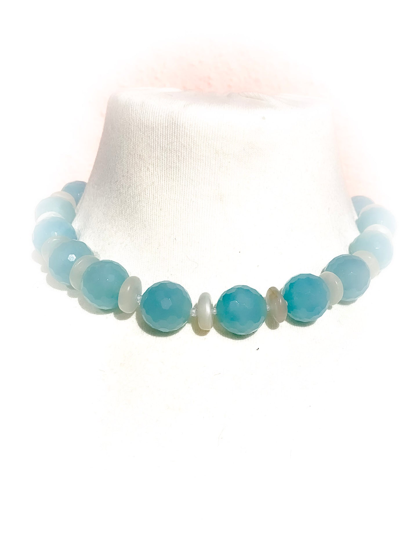 HAUTE : Moonstone, Quartz, Hematite & CZ Necklace / H42