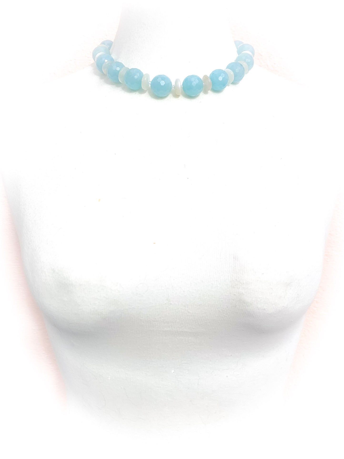 HAUTE : Moonstone, Quartz, Hematite & CZ Necklace / H42