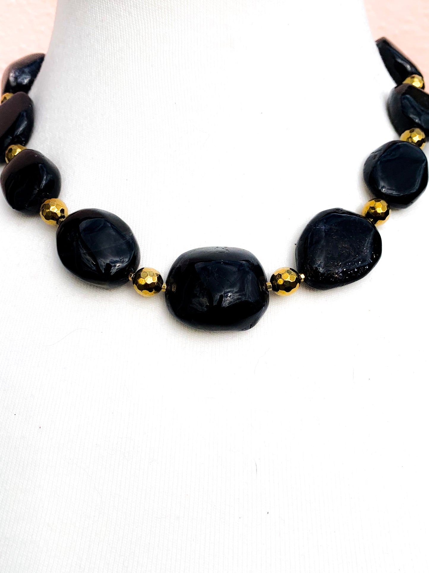 HAUTE : Iolite, Hematite, Goldstone Necklace H/34