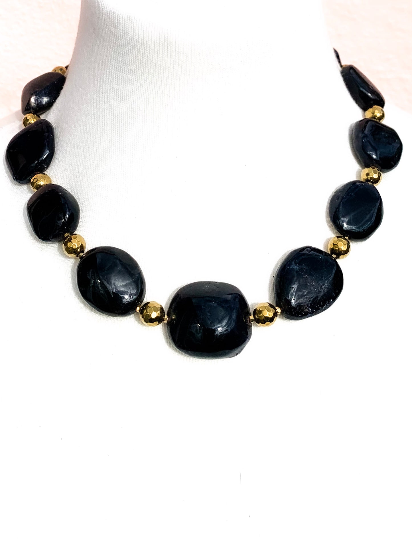 HAUTE : Iolite, Hematite, Goldstone Necklace H/34