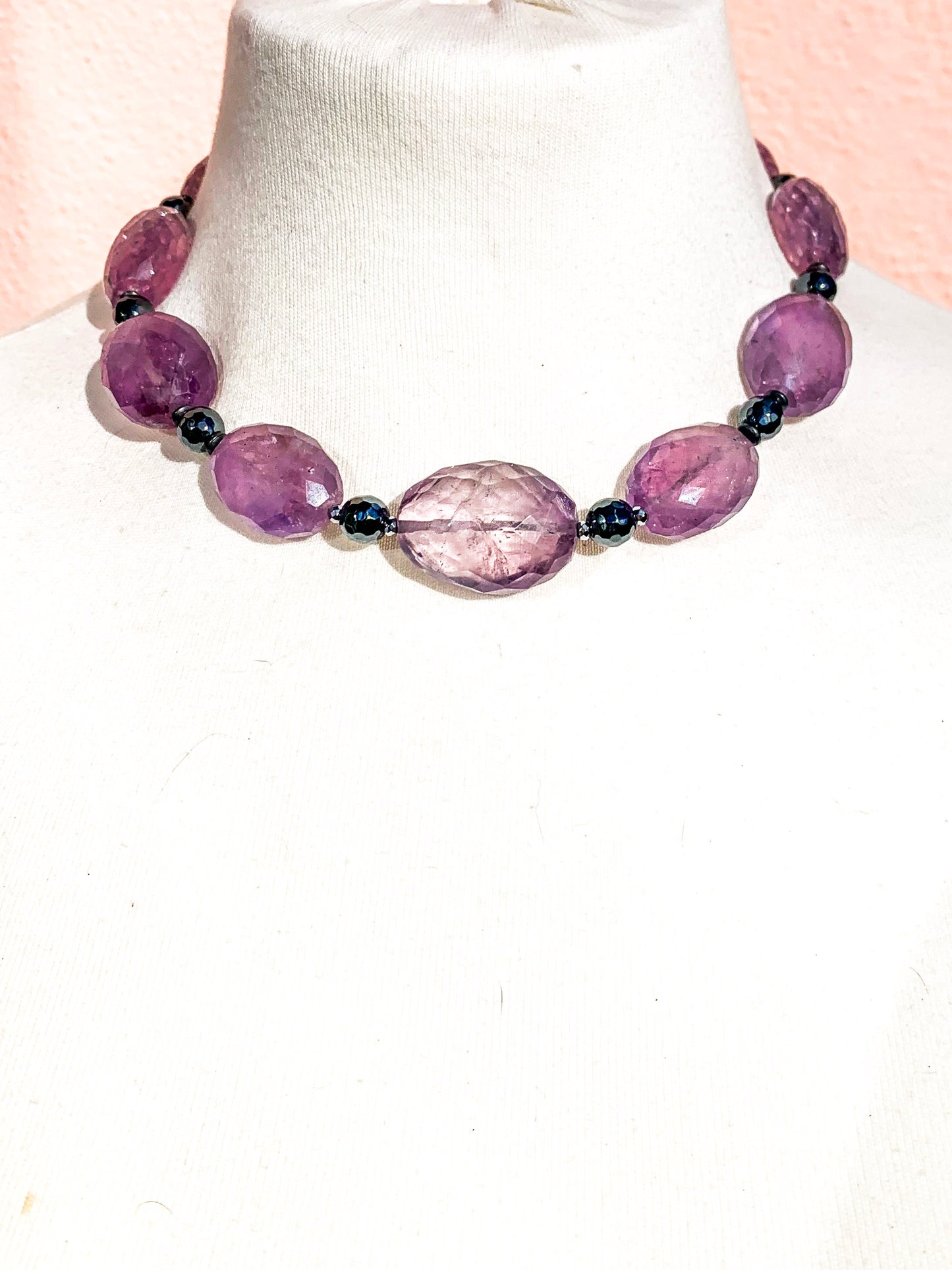 HAUTE : Amethyst & Hematite Necklace / H37