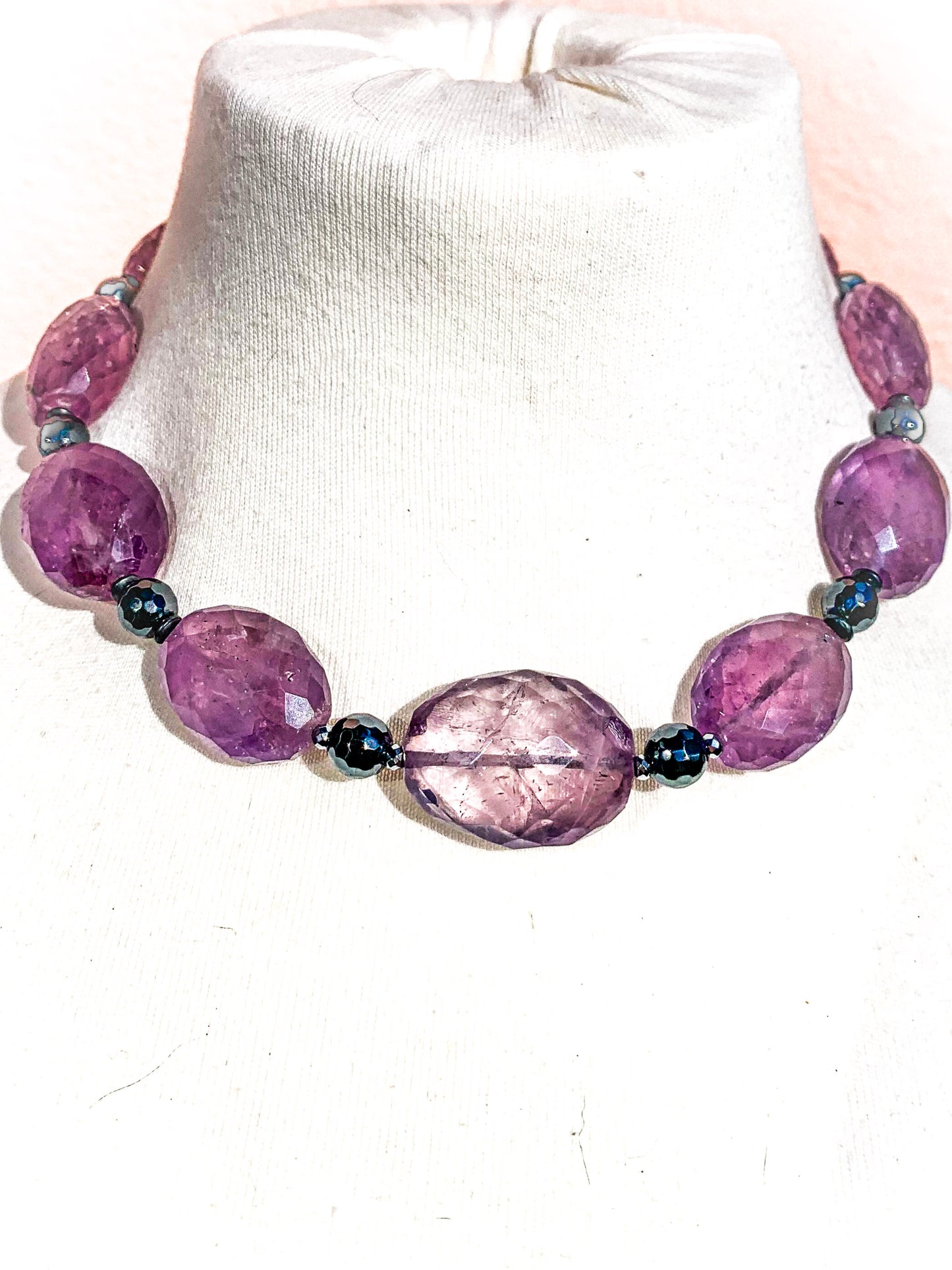 HAUTE : Amethyst & Hematite Necklace / H37