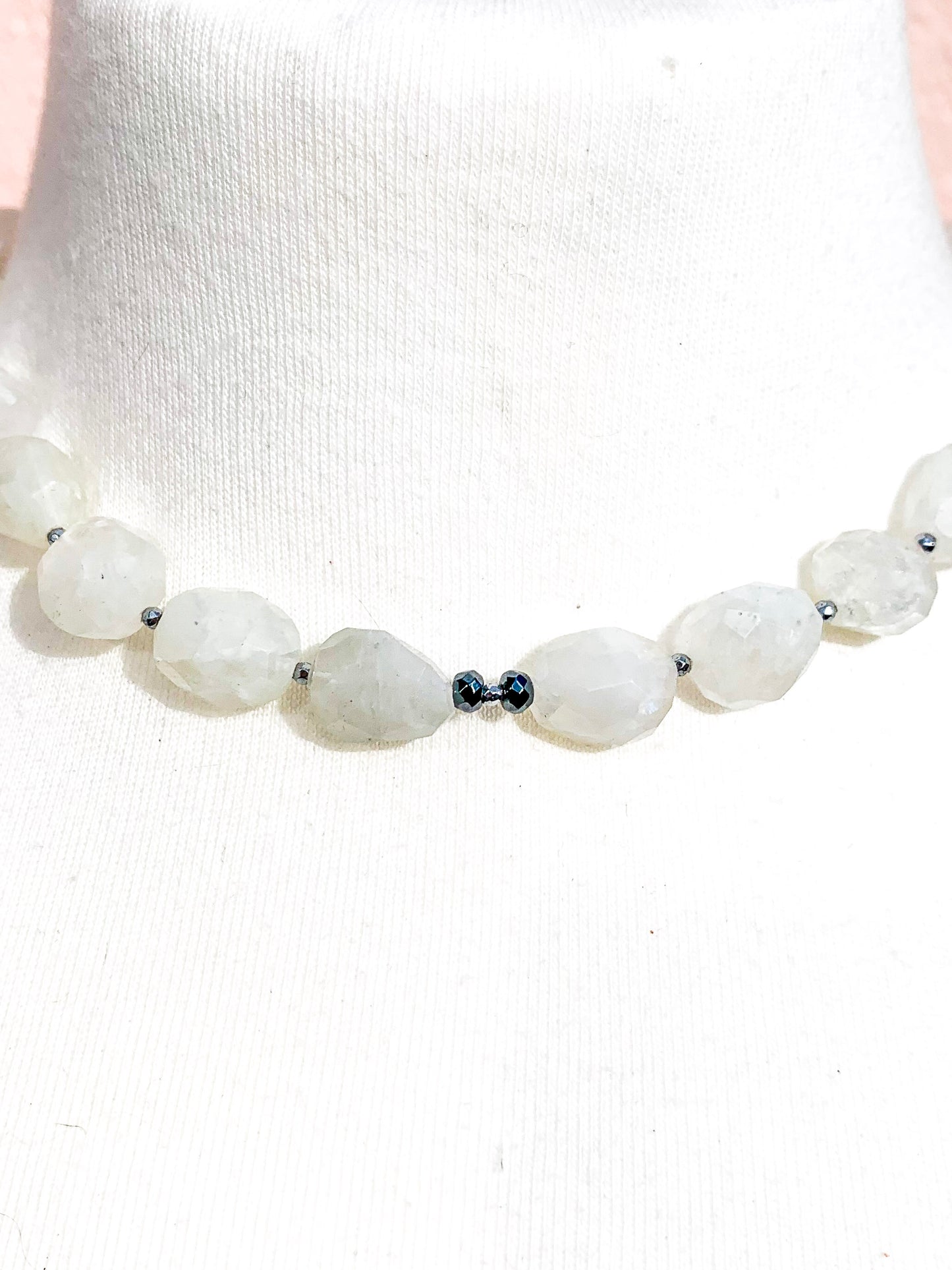 HAUTE ; Moonstone & Hematite Necklace / H40