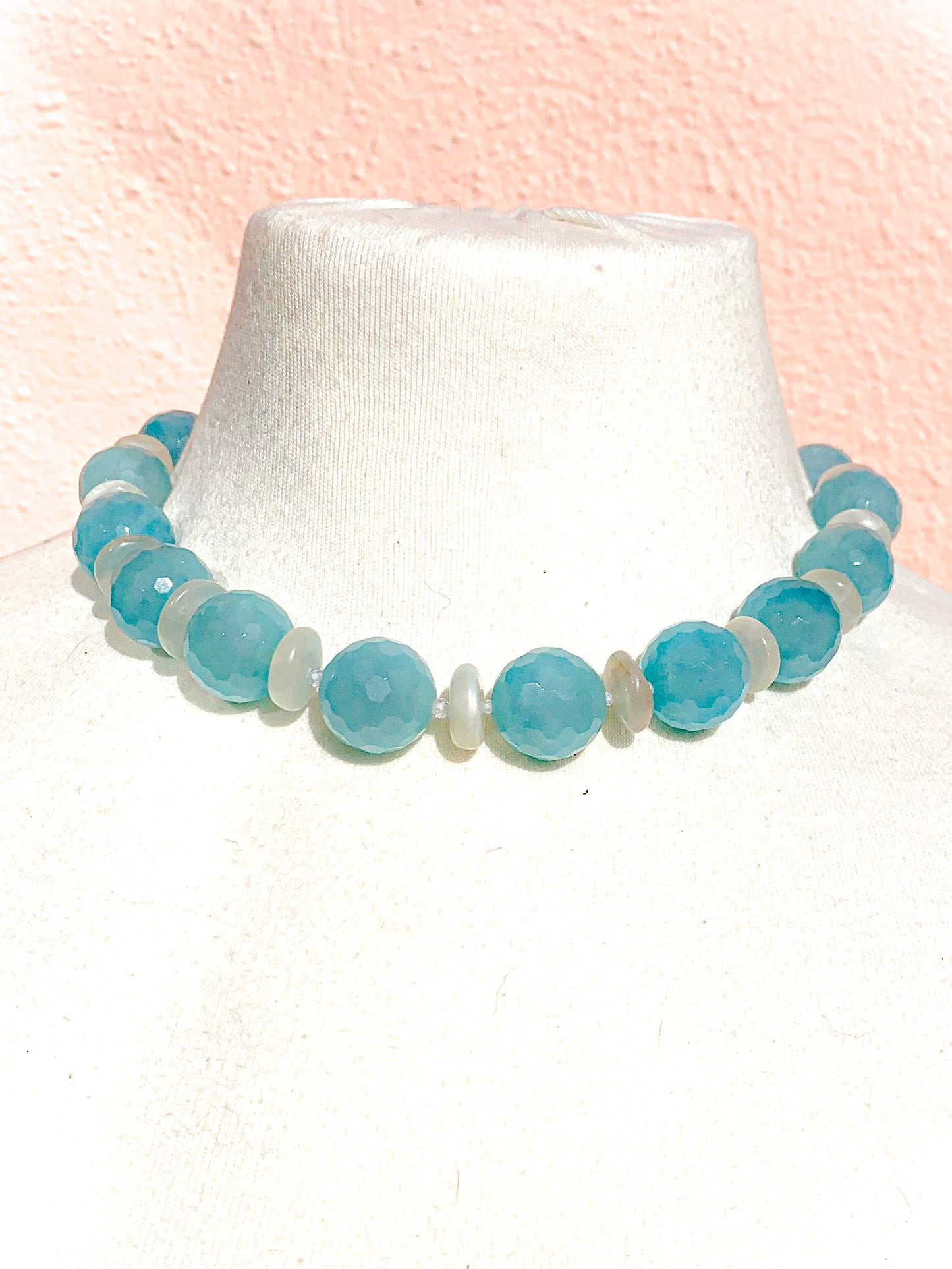 HAUTE : Moonstone, Quartz, Hematite & CZ Necklace / H42