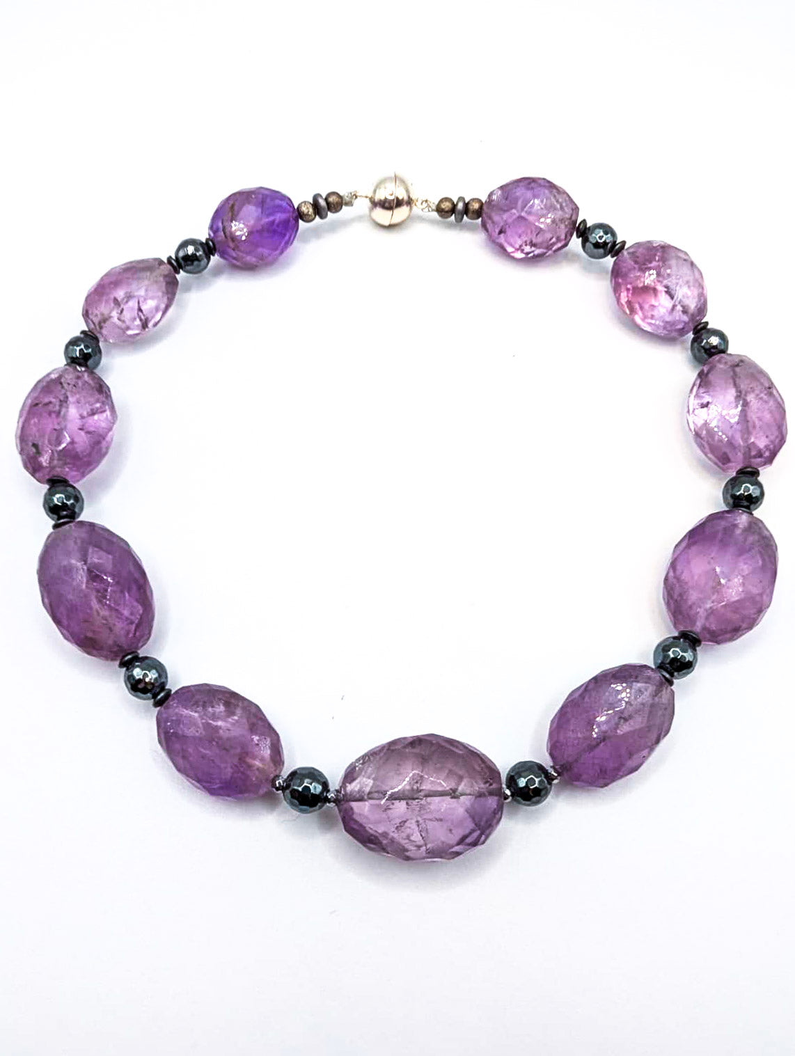 HAUTE : Amethyst & Hematite Necklace / H37