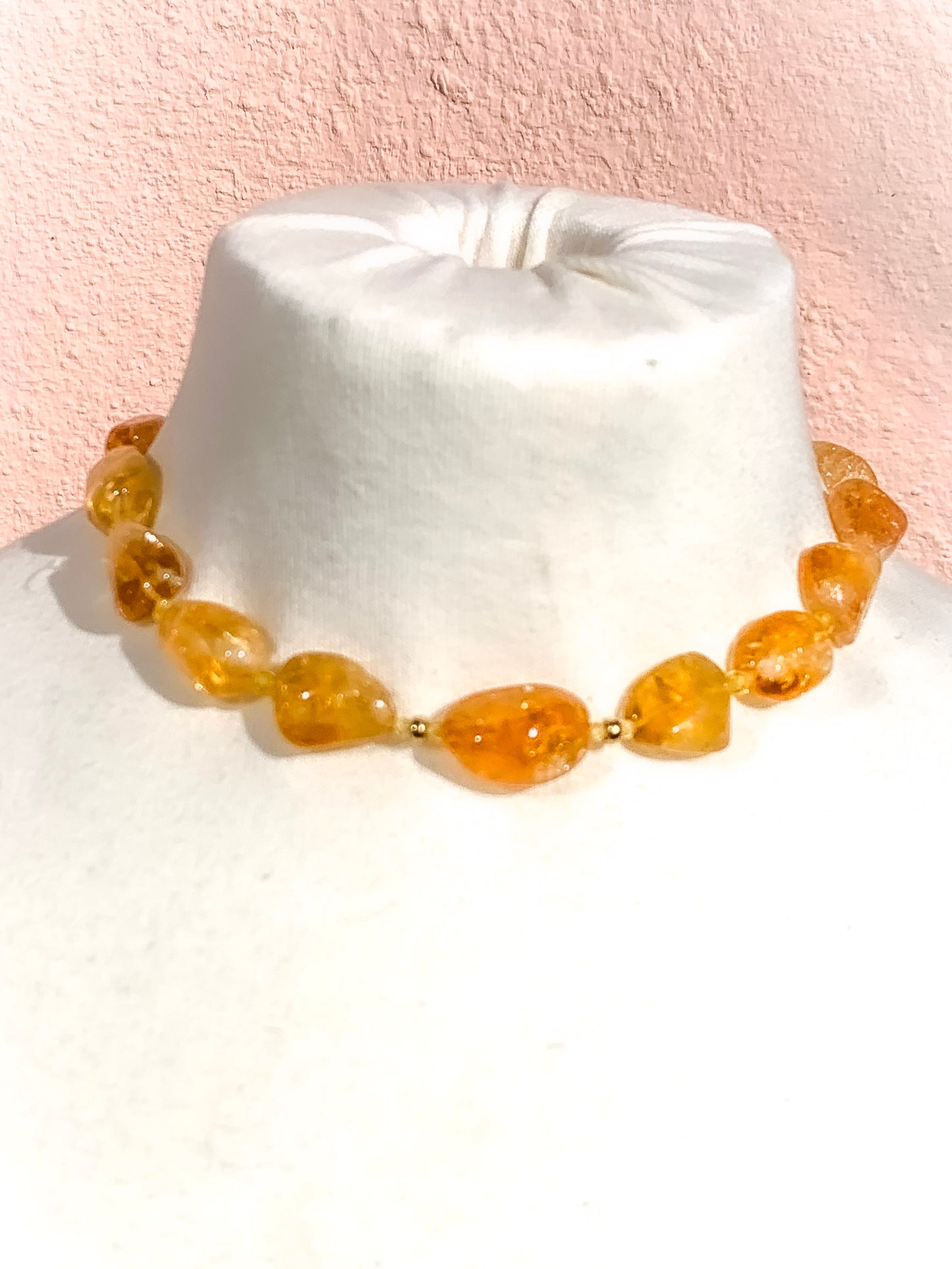 HAUTE : Citrine, Cubic Zirconia and Solid Gold Necklace /H1