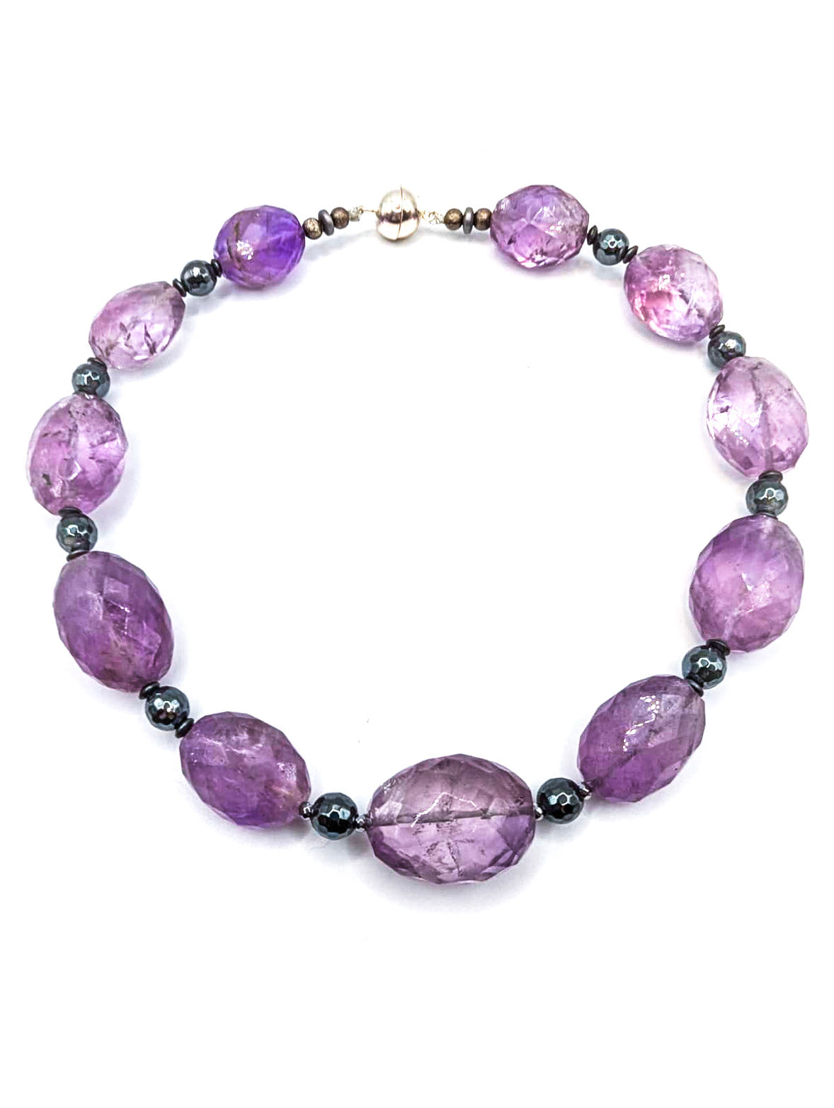HAUTE : Amethyst & Hematite Necklace / H37