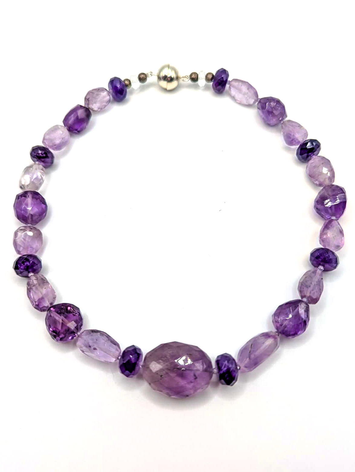 HAUTE : 3 Colour Amethyst and Cubic Zirconia Necklace / H 38