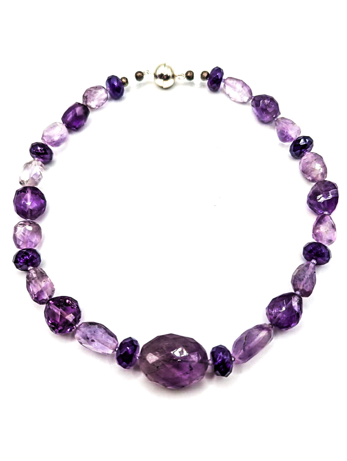 HAUTE : 3 Colour Amethyst and Cubic Zirconia Necklace / H 38