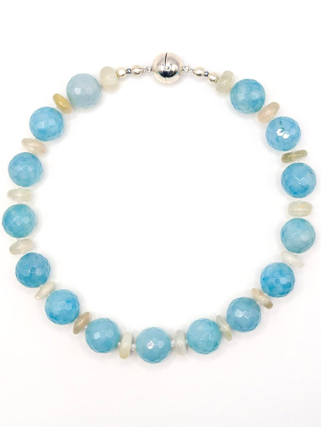 HAUTE : Moonstone, Quartz, Hematite & CZ Necklace / H42