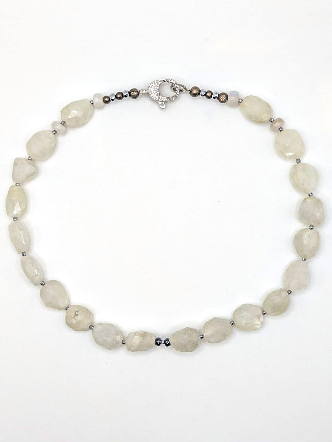 HAUTE ; Moonstone & Hematite Necklace / H40