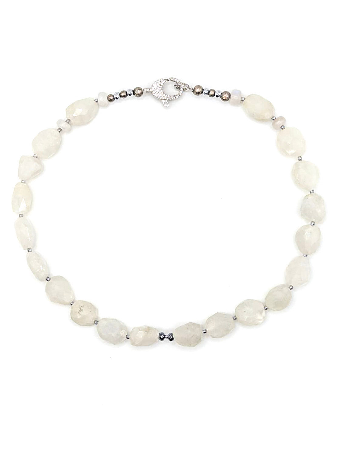 HAUTE ; Moonstone & Hematite Necklace / H40