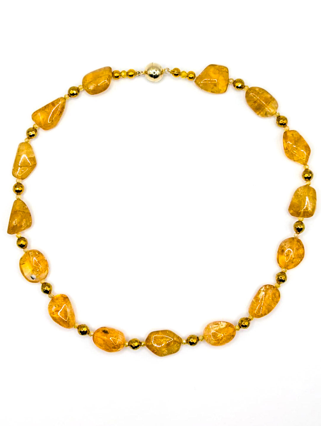 HAUTE: Citrine, Hematite and Cubic Zirconia Necklace /H2