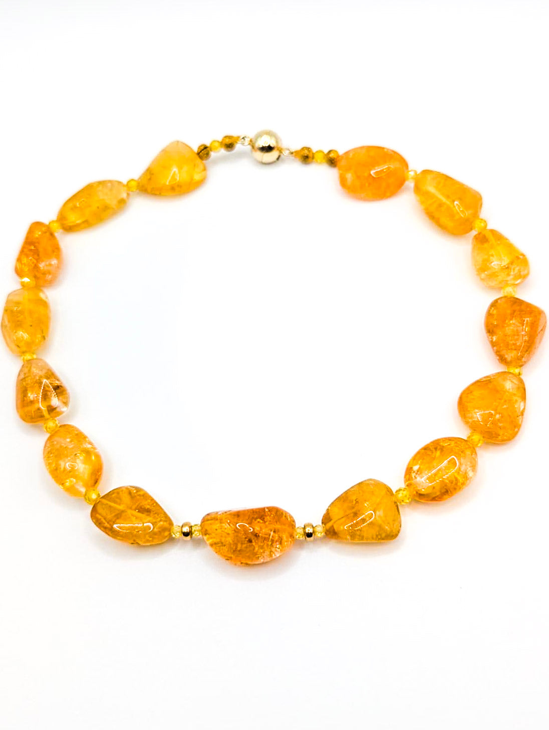 HAUTE : Citrine, Cubic Zirconia and Solid Gold Necklace /H1