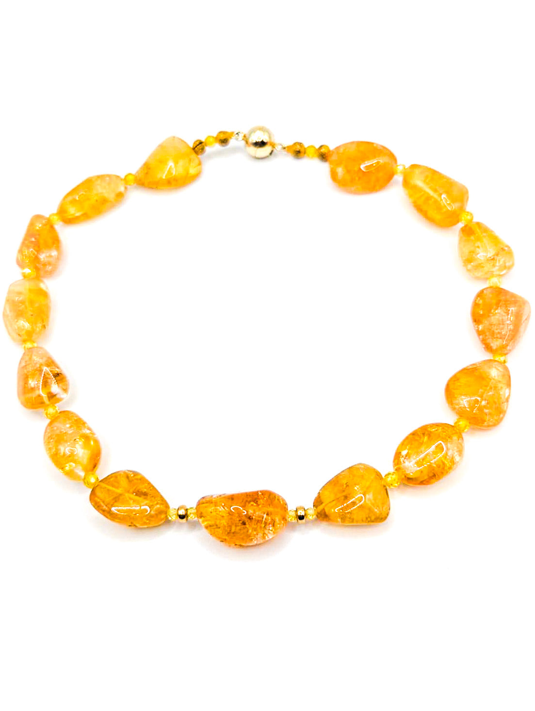 HAUTE : Citrine, Cubic Zirconia and Solid Gold Necklace /H1