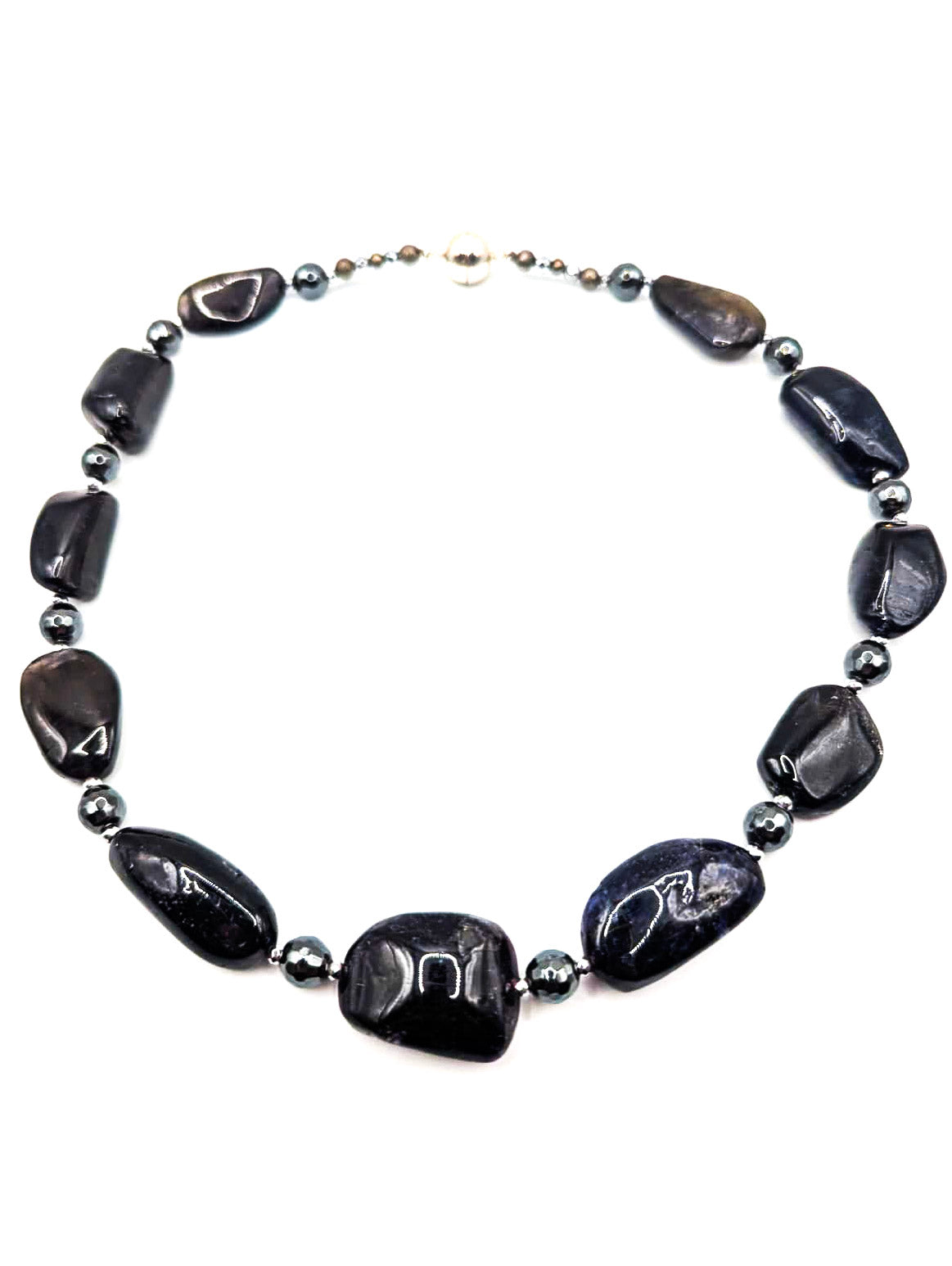 HAUTE : Iolite and Hematite Necklace / H33